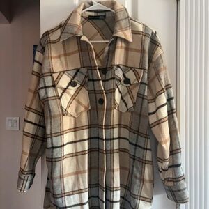 Plaid Button-Up Shirt Jacket